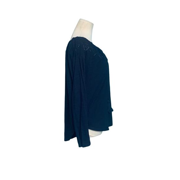 Loft black long sleeves boho tunic top size XS - Picture 5 of 7